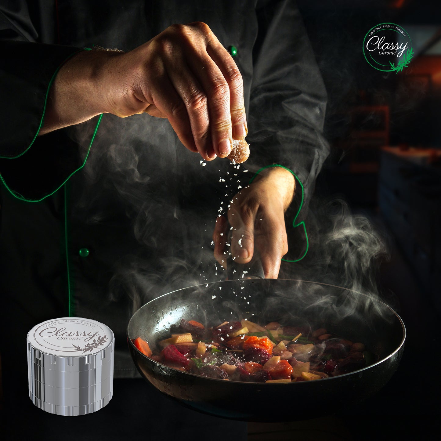 Polished Silver Stainless Steel Grinder – Sleek Minimalist Finish