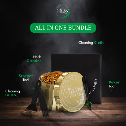 Gold Luxe Stainless Steel Grinder – 4-Piece Premium Design